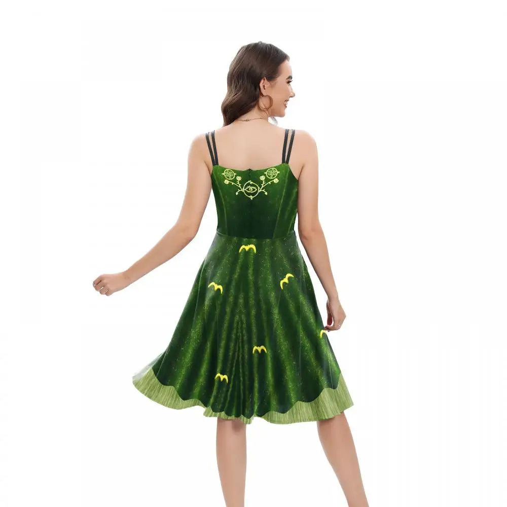 VIP FASHION Hocus Pocus Witch Dress for Women Winifred Sanderson Mary Sarah Sister Cosplay Costume Adult Halloween Classic Dress