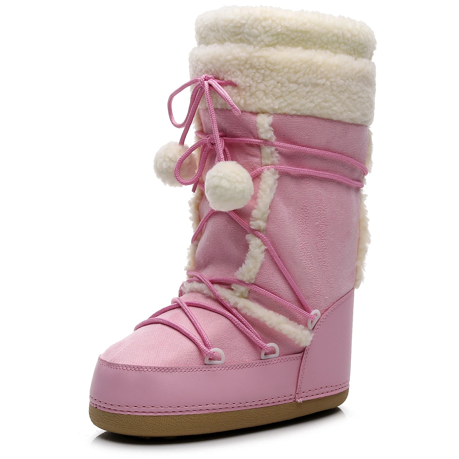 Women's Winter Boots 2023 Women Snow Boots Cold-proof Warm Mid-calf Pink Space Boots Slip-resistant Cotton Woman Winter Shoes Pink