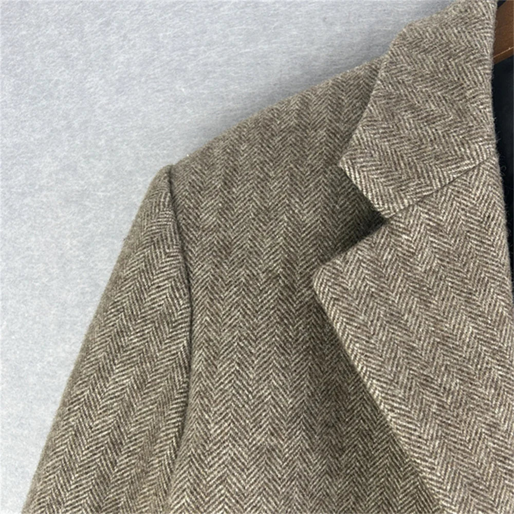 Women Notched Silhouette Short Jacket Tweed Single Metal Buttons Fashion New 2023 Ladies Coat Fall Winter coat