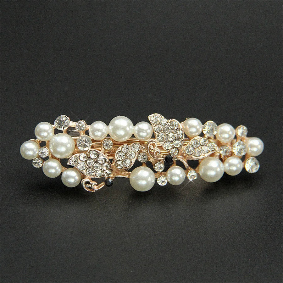 New Sweet Crystal Spring Hair Clips Exquisite Pearl Flower Spring Hairpin Hair Barrettes For Women Girl Fashion Hair Accessories 7