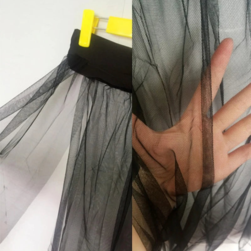 Summer Sexy Womens Double Slits Beach Skirt Long Maxi Skirt Dropped Net Yarn Skirt Female Beachwear Bathing Suit Swimsuits