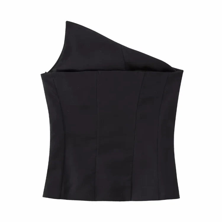 Stylish Women Elegant Cropped Tank Tops Summer Fashion Ladies Vintage Chic Slim Black Top Party Girls Sexy Tanks