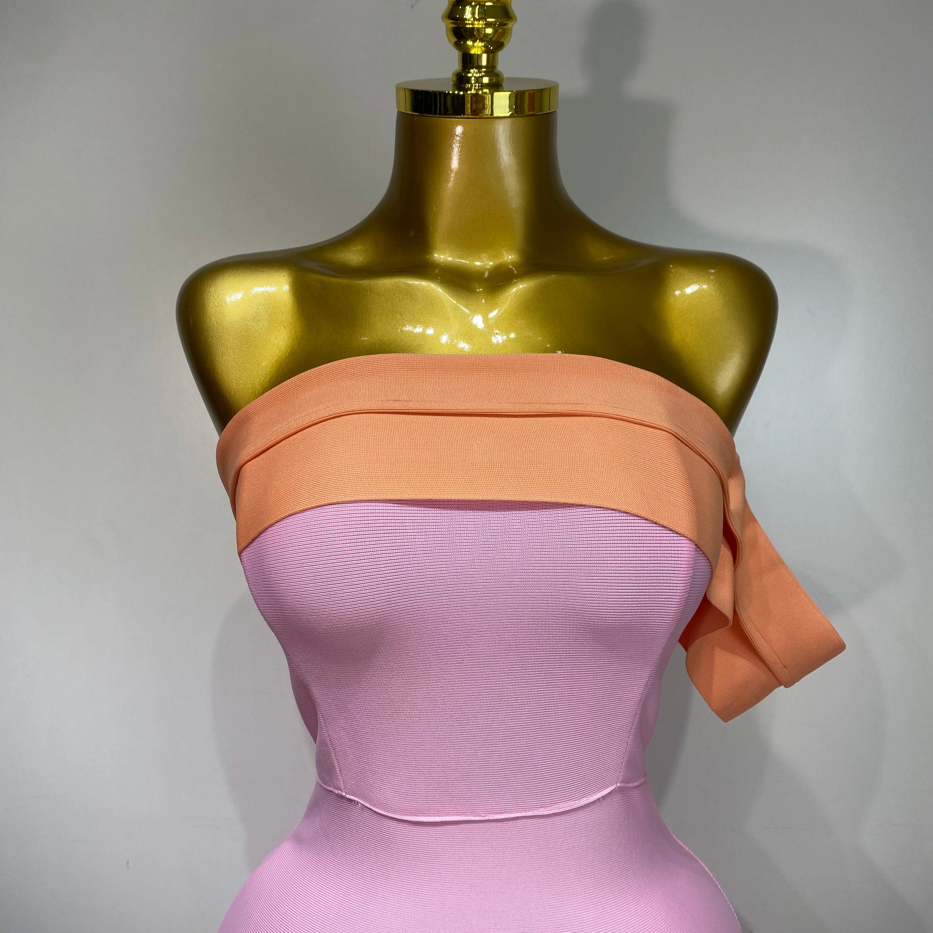 Women Sexy One Shoulder Color Block Bodycon Bandage Dress 2025 Celebrity Elegant Evening Club Luxury Birthday Party Outfit