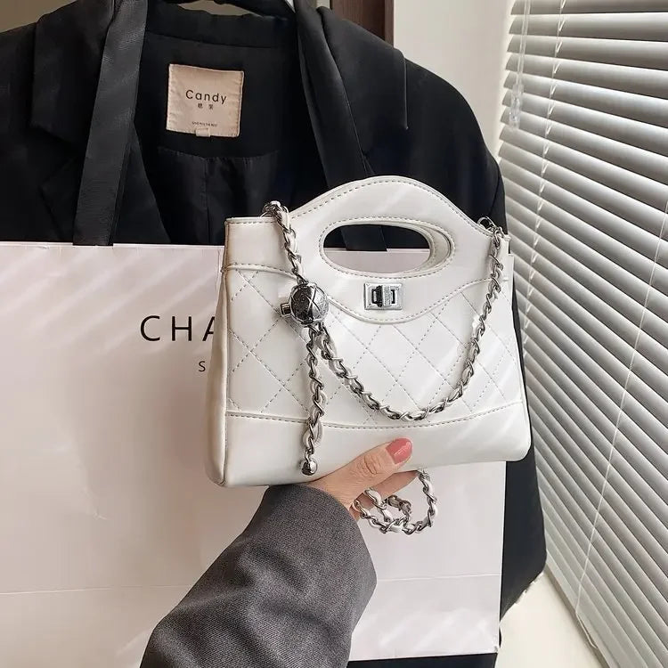 Women's 2025 Vintage Tweed Chain Bag - All-Match Quilted, Retro-Chic Shoulder/Crossbody