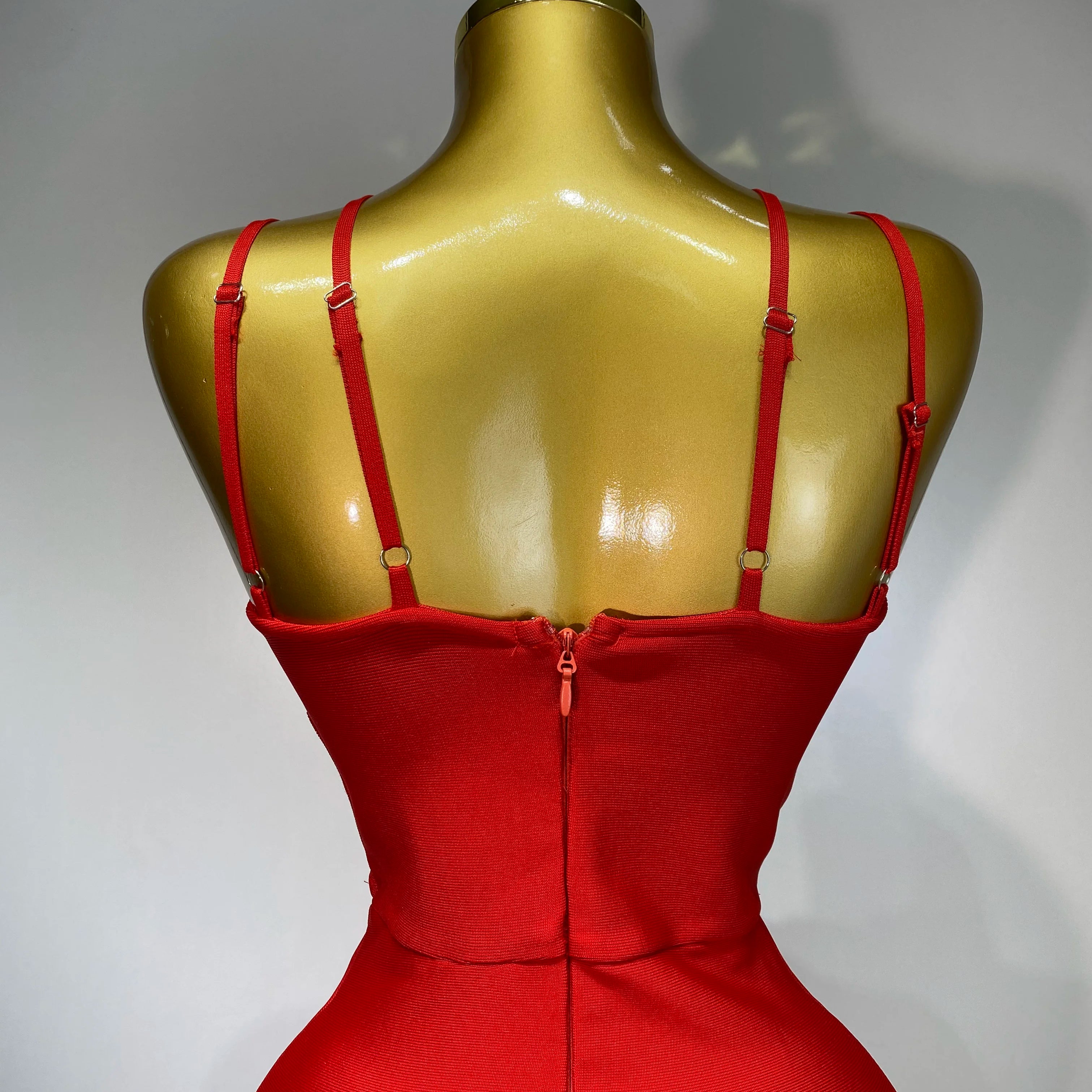 Women Sexy Sleeveless Hollow out Split Backless Red Midi Bandage Dress 2025 Celebrity Elegant Evening Luxury Birthday Dresses