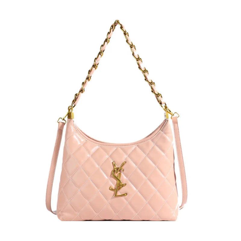 2025 Quilted Chain-Strap Hobo Bag for Women, Chic Minimalist Crossbody Purse, Unique Shoulder Bag