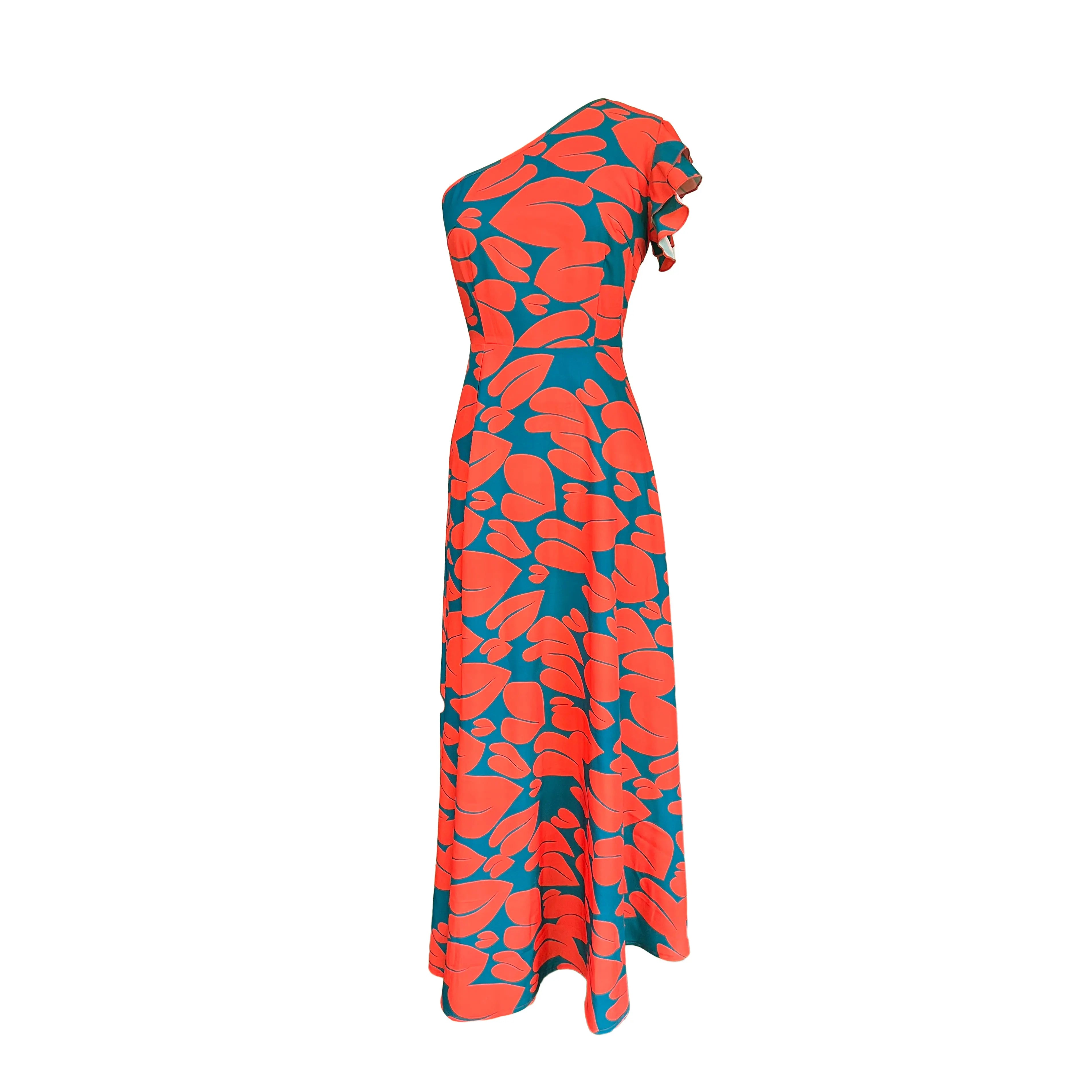 Women's Elegant Floral Printed Long Dresses, Casual Strapless, A Line Dresses, Ladies Side Split, Summer