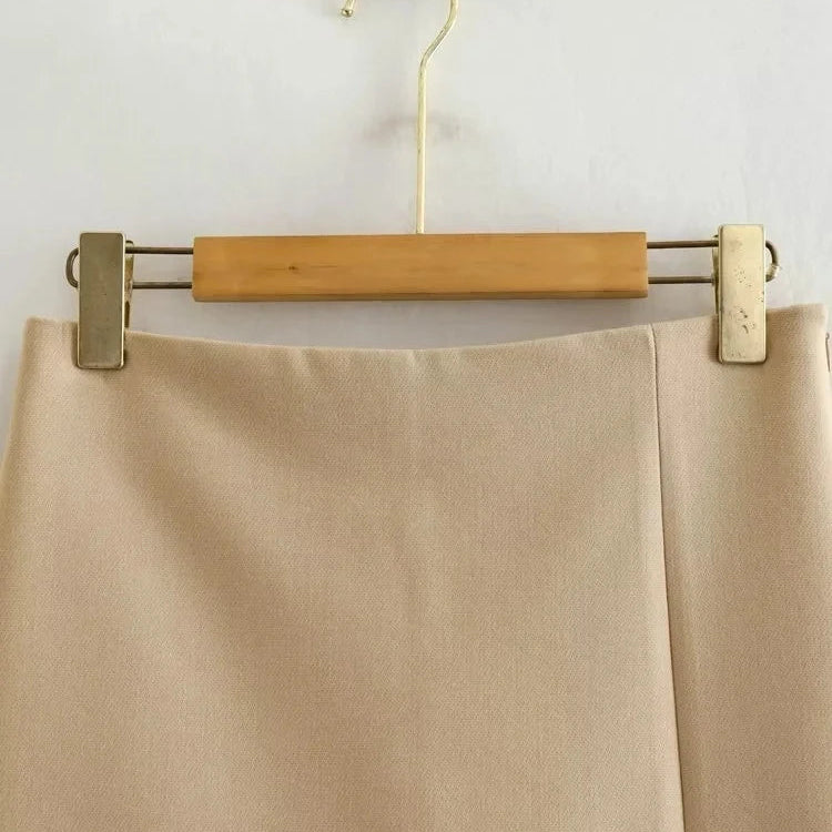 TRAF 2023 summer women's skirt shorts fashion retro high waist zipper side Y2K skirt women's fashion straight skirt shorts