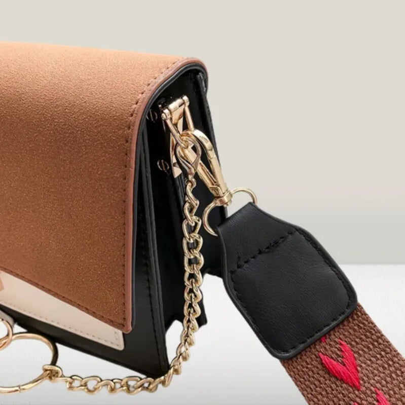 PU Small Bag Women's Wide Shoulder Strap Chain One-Shoulder Crossbody Bag