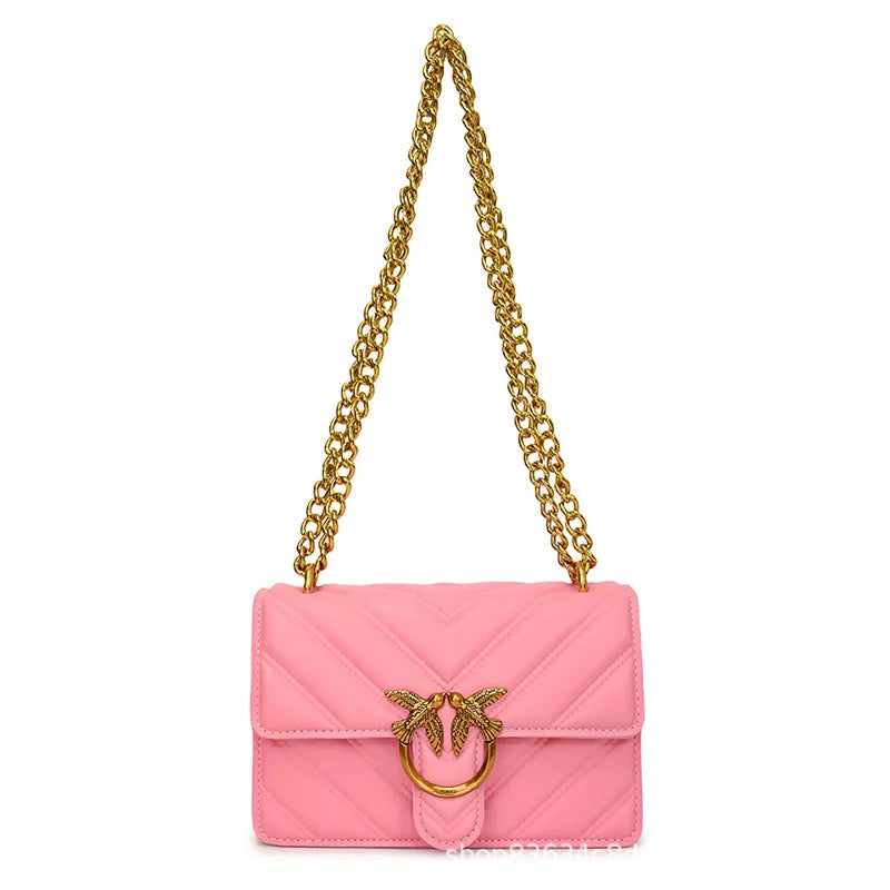 Rhombus Chain Swallow Bag 2025 New Versatile Small Square Bag Fashionable Foreign Style Shoulder Messenger Bag