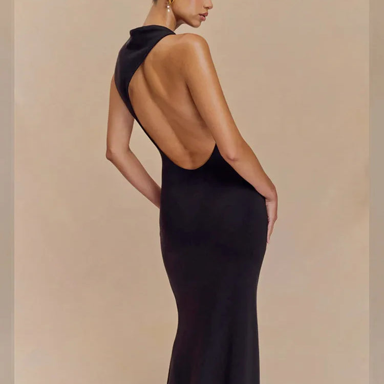 Ladies Women Sexy O Neck Tank Beige Black Maxi Long Celebrity Bodycon Bandage Dress 2025 Elegant Evening Club Party Dress