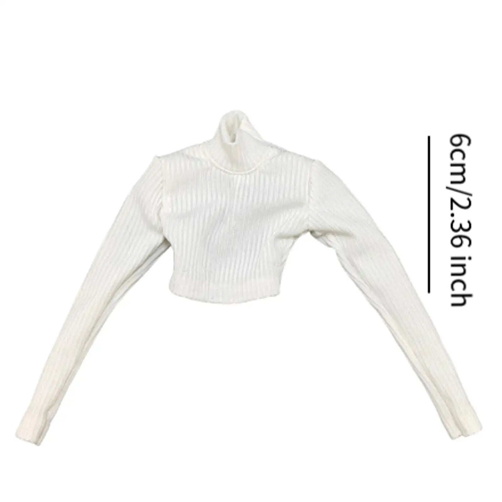 1:6 Scale Womans Crop Tops Turtleneck Thin Sweater Action Figure Clothes for 12'' Female Action Figure Dress up Accessories