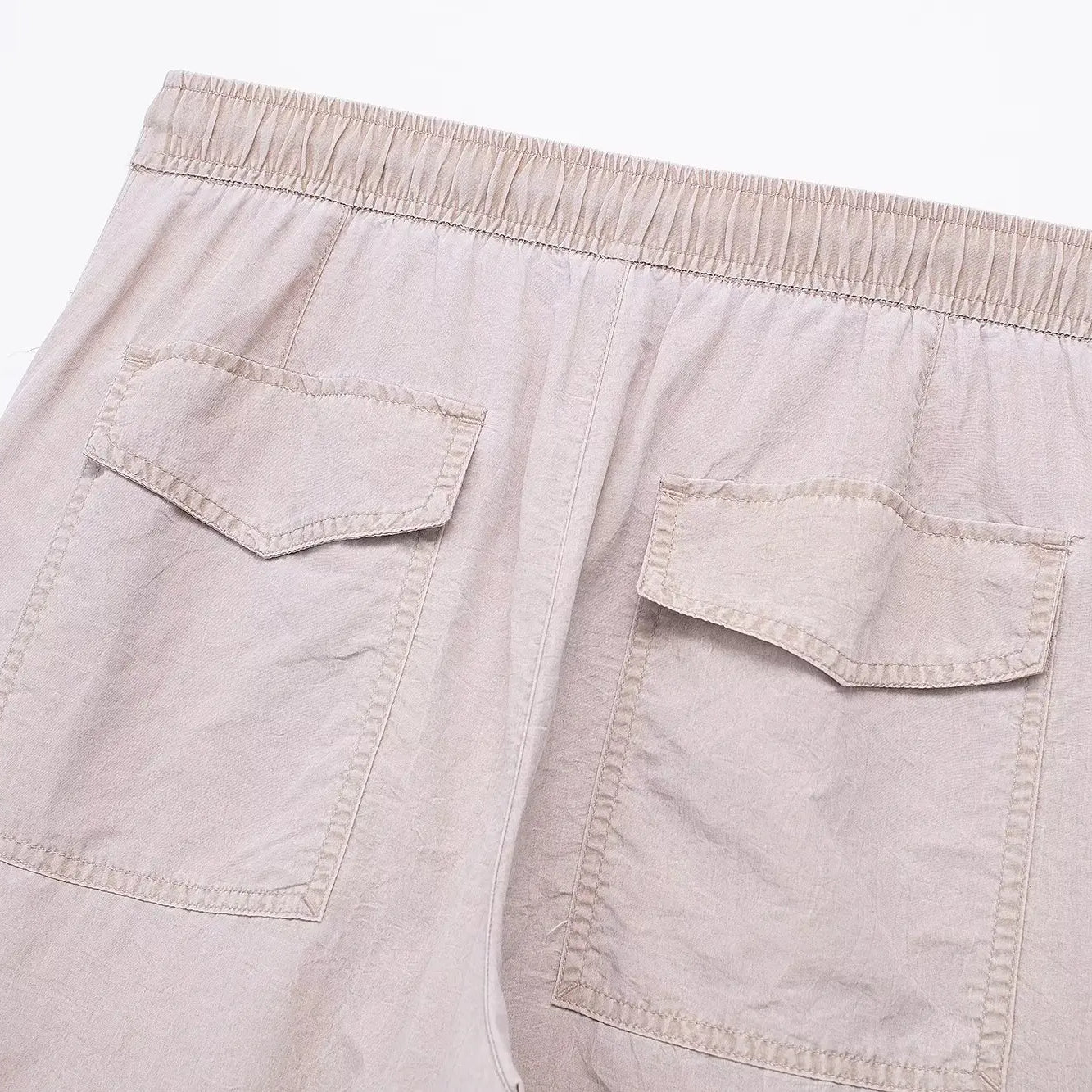 spring new women's purple multi-pocket workwear style lace-up trousers to show your style