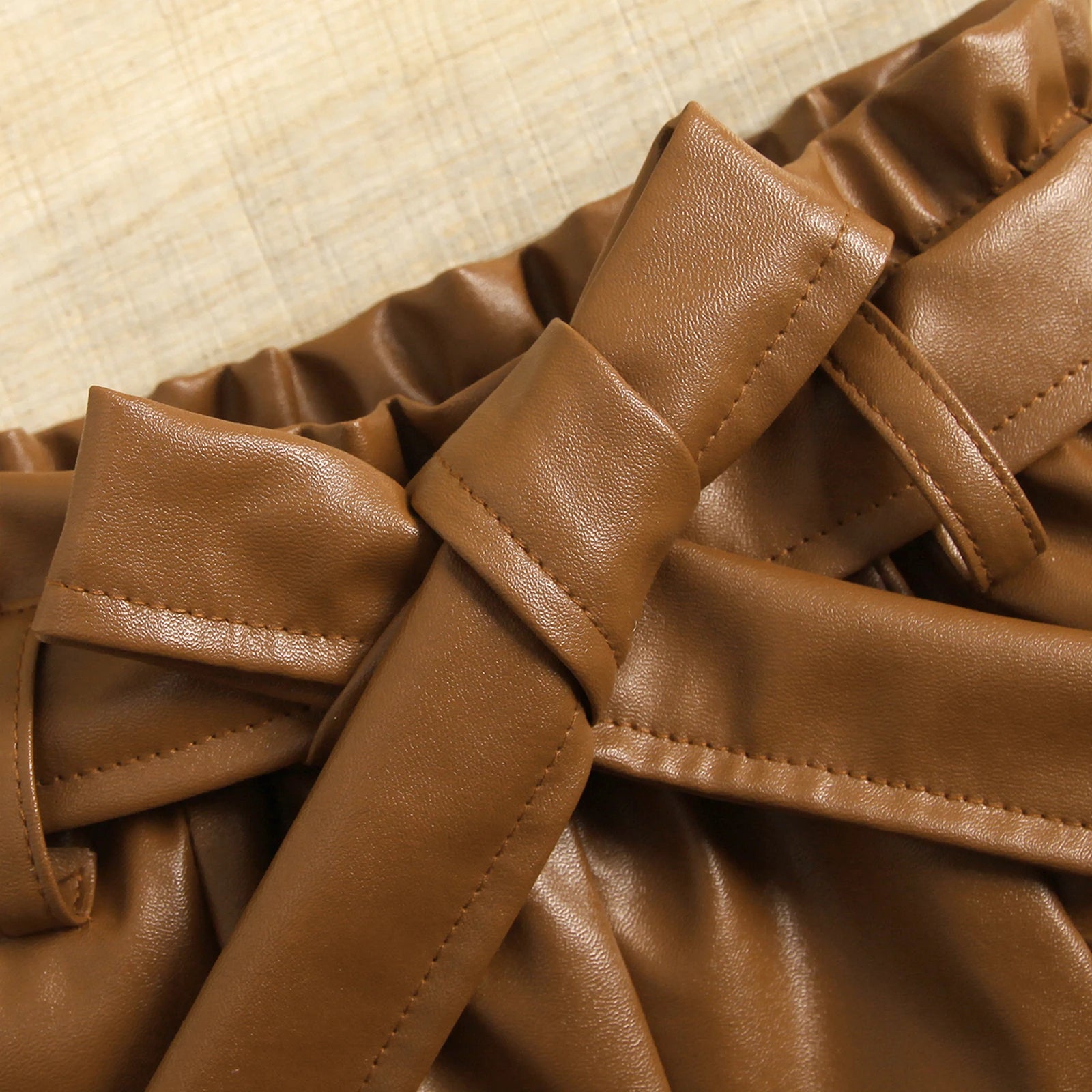 Listenwind 2-7Y Kids Children Girls Clothes Set Vest Tops Pu Leather Bow Shorts Summer Outfits