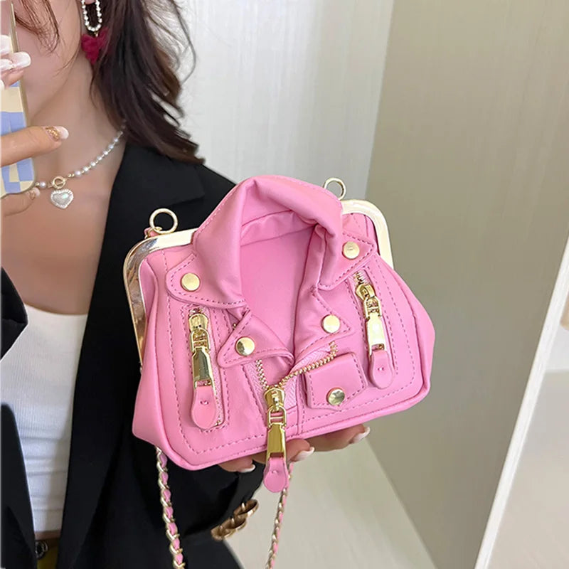 Luxury Women's Bag Leather Rivet Clip Crossbody Bag and Purses Fashion Clothes Shape Lady Shoulder Bags Designer Handbag