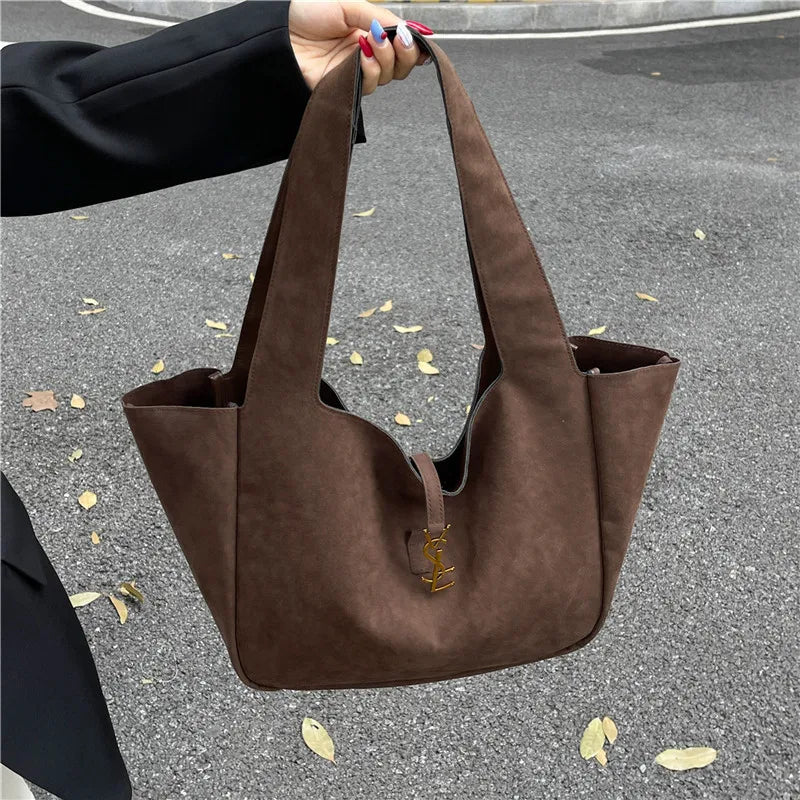 Chic 2025 Retro Tote Bag, Structured Basket Style Purse for Women, Matte Texture Shoulder Bag, Spacious Everyday Carryall
