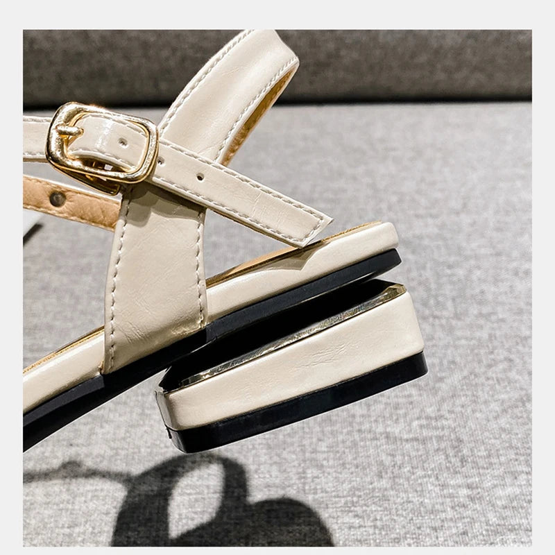 Summer low heel women rivets sandals thin ribbon fashion Korean design girls shoes large size wear slippers free delivery