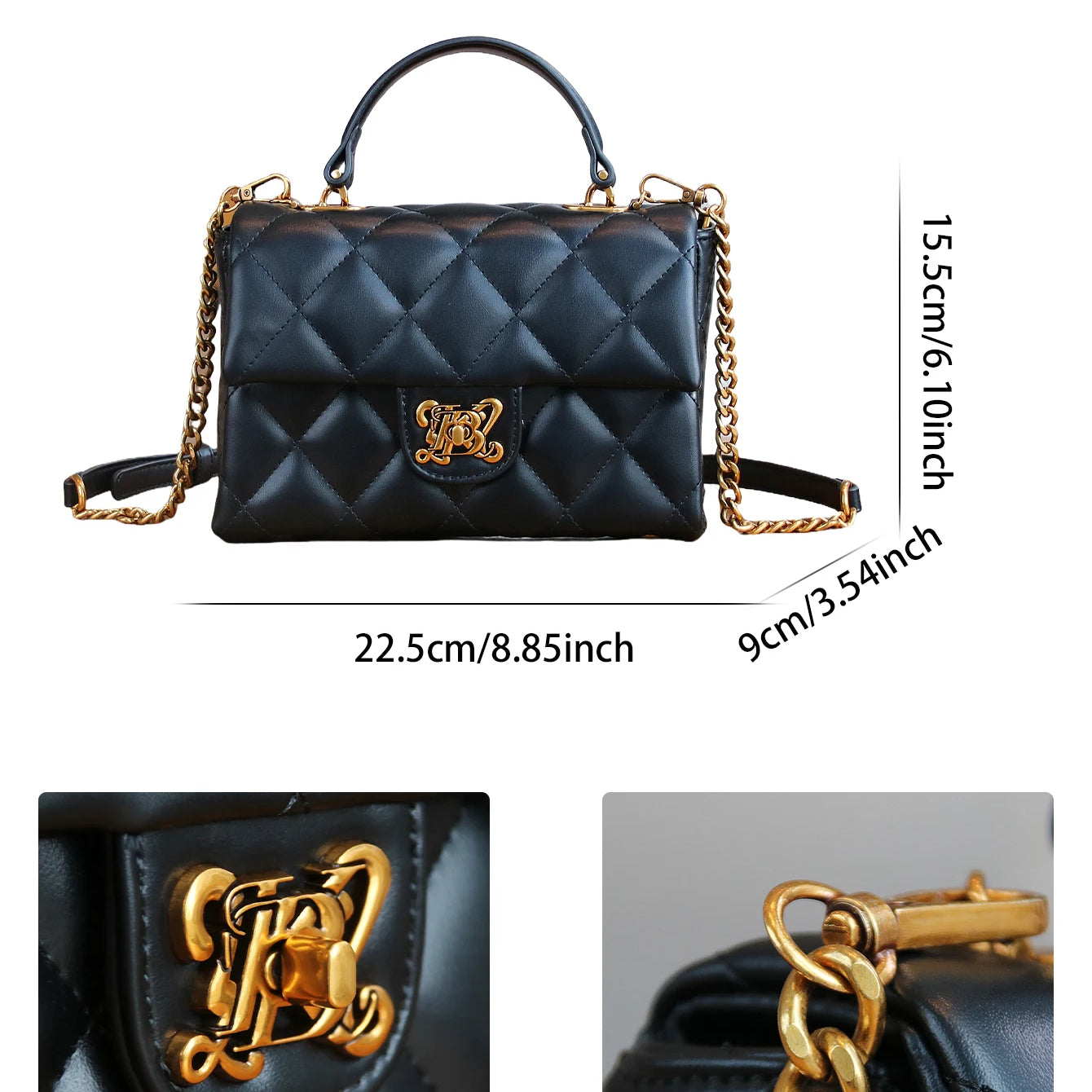 Luxury fashion handbag spring and summer 2025 new rhombic chain temperament handbag high sense niche design shoulder messenger b