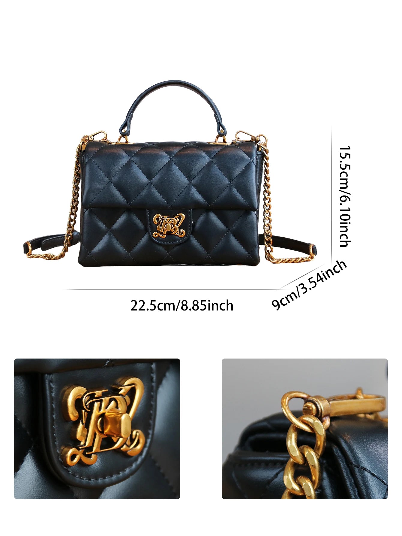 Luxury fashion handbag spring and summer 2025 new rhombic chain temperament handbag high sense niche design shoulder messenger b