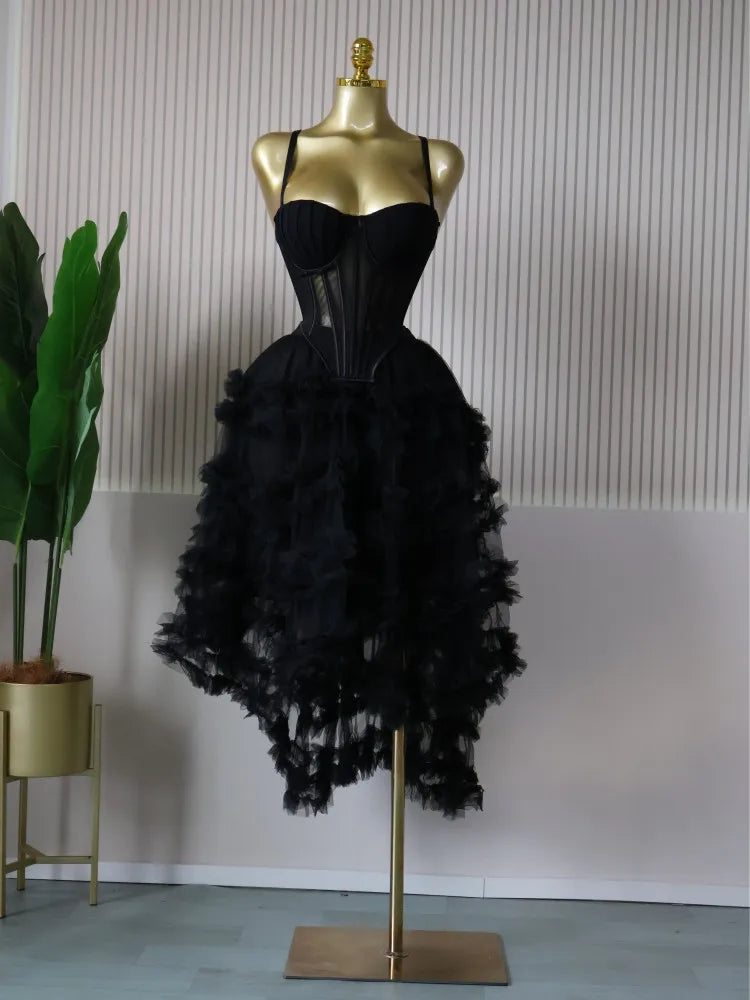 CM.YAYA Women's Dress Set Tunic Irregular Crop Top and Irregular Ball Gown Maxi Long Skirt Suit 2025 Two 2 Piece Set Outfits