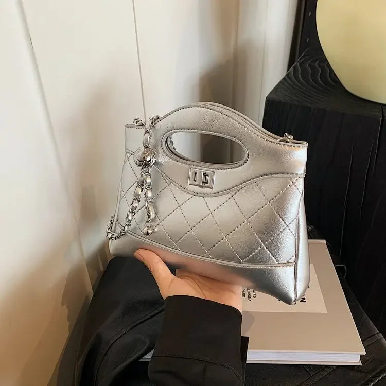 Women's 2025 Vintage Tweed Chain Bag - All-Match Quilted, Retro-Chic Shoulder/Crossbody