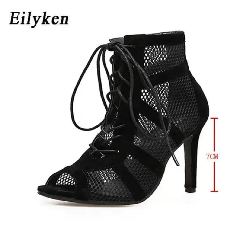 Eilyken Sexy Fashion Women Shoes Very Light Comfort Thin Heels Open Toe Dancing Woman's Sandals Size 43