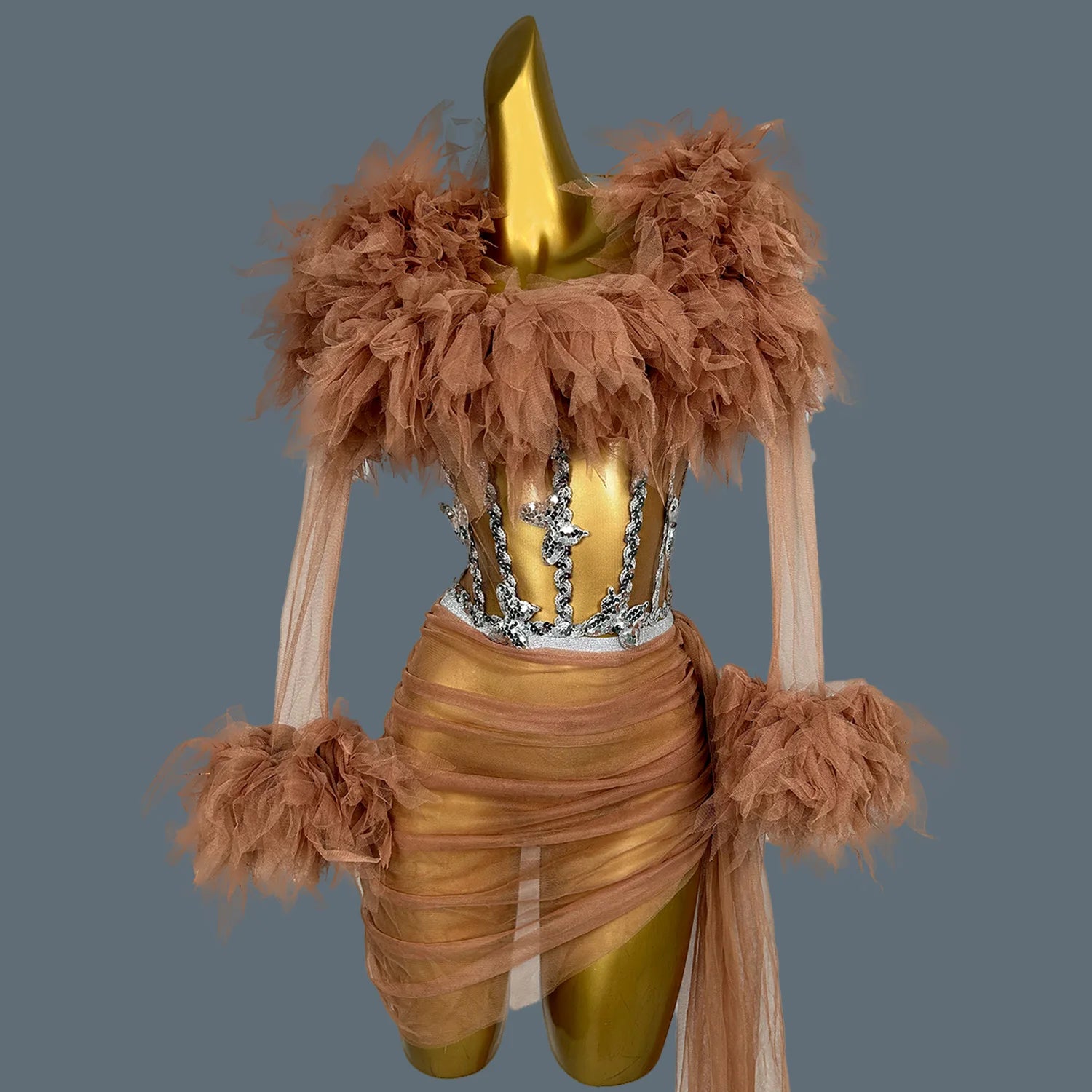 Women's Tulle Asymmetrical Dress Prom Sheer Mesh Mini Dress Bodycon Club Stage Performance Wear Birthday Prom Hot Design Xinshen