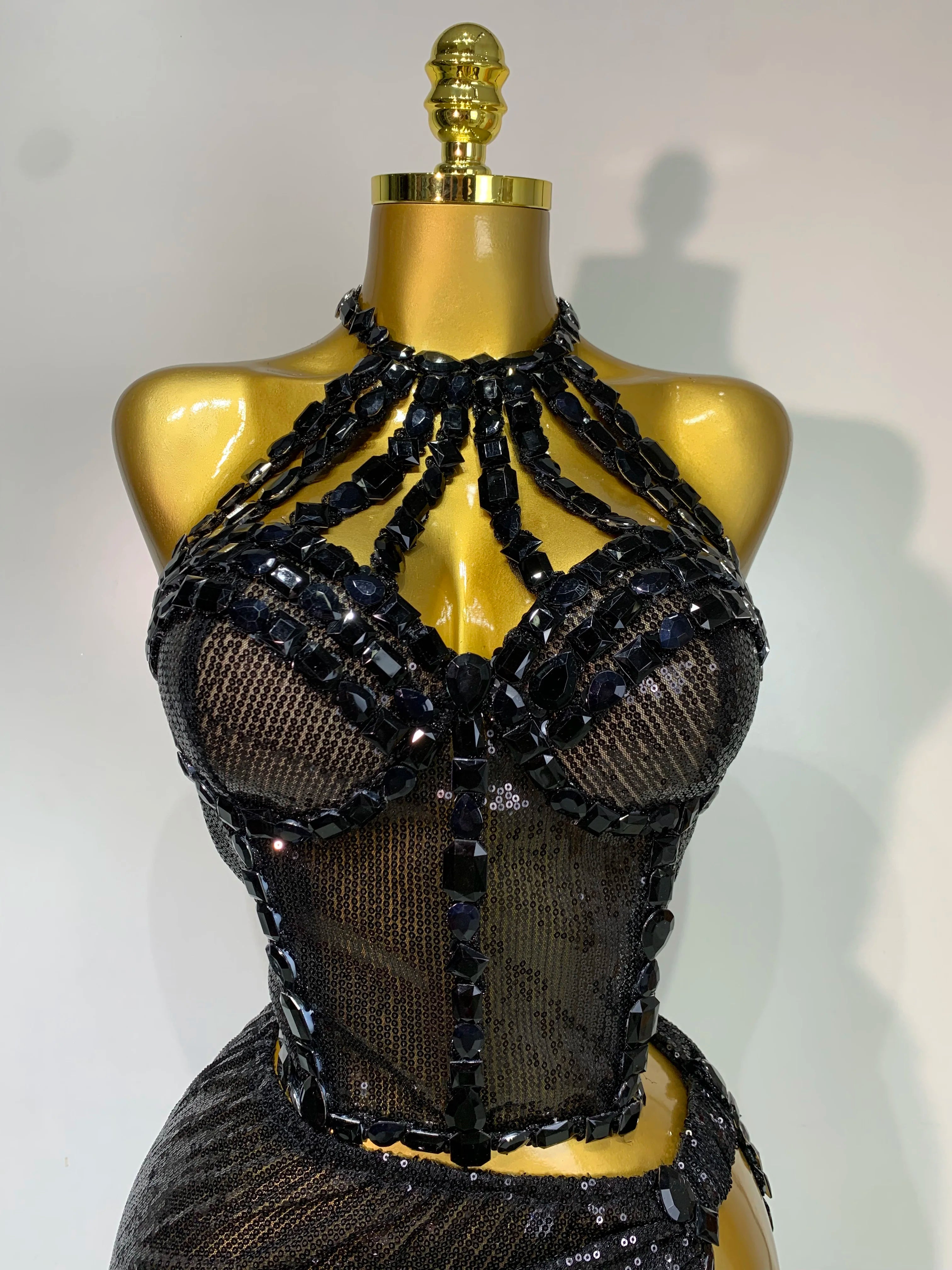 Sexy Shiny Diamond Two Piece Set 2025 Women Evening Celebrate Festival Luxury Birthday Party Nightclub Singer Stage costume