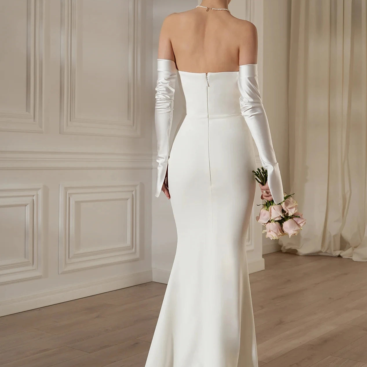 Sexy Off The Shoulder Long Sleeve Strapless Floor Length Dress Elegant Woman Wedding Party Vestido Celebrity Party