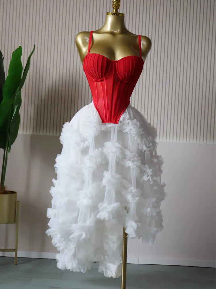 CM.YAYA Women's Dress Set Tunic Irregular Crop Top and Irregular Ball Gown Maxi Long Skirt Suit 2025 Two 2 Piece Set Outfits