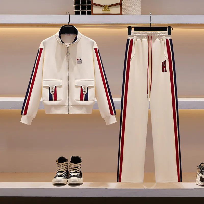 Winter Women's Sweatsuit Thick Warm Outfits Jogger Sweatpants 2 Piece Sets Fashion Harajuku Tracksuit Korean