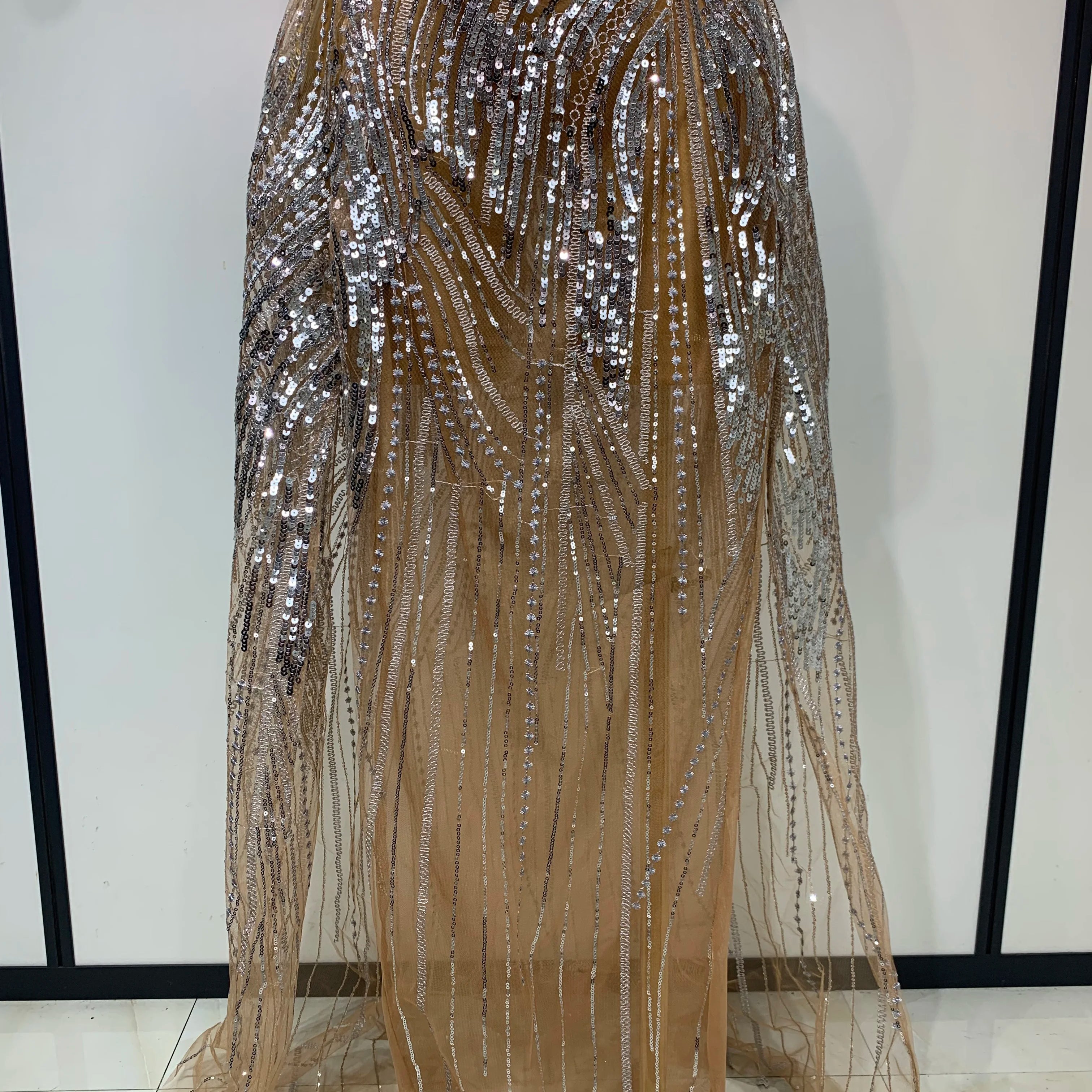 Women Sexy Strapless Mesh See Through Crystal Maxi Dress Evening Party Singer Stage Performance Costume Luxury Birthday Dress