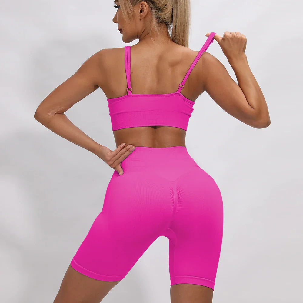 Yoga Sets Short Seamless SportsWear Women Sport Fitness Suit Sport Outfit For Woman Gym Clothing Workout Clothes Athletic Wear