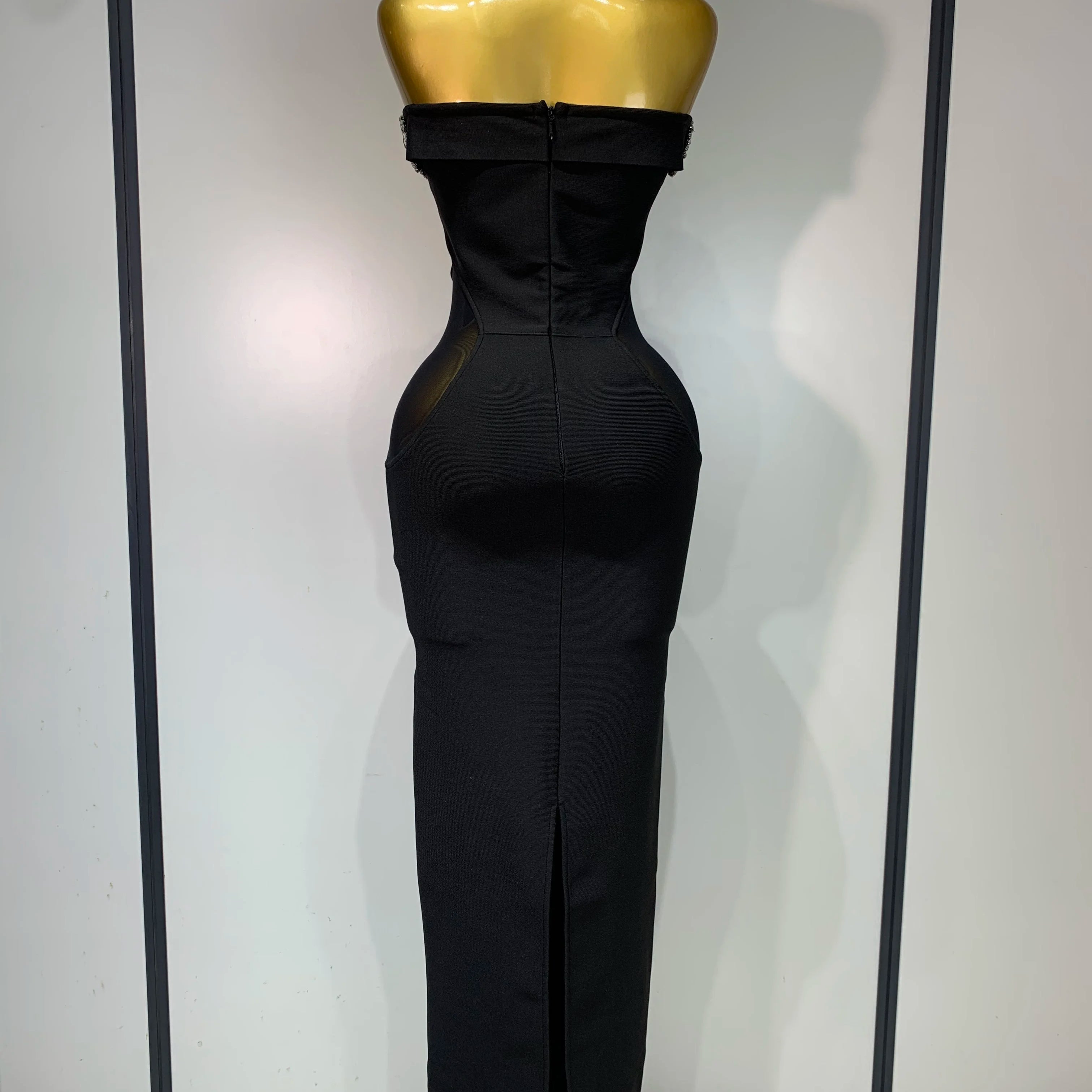 Women Celebrity Sexy Diamonds Crystal Off Shoulder Maxi Long Bodycon Bandage Dress 2025 Elegant Evening Club Party Luxury Dress