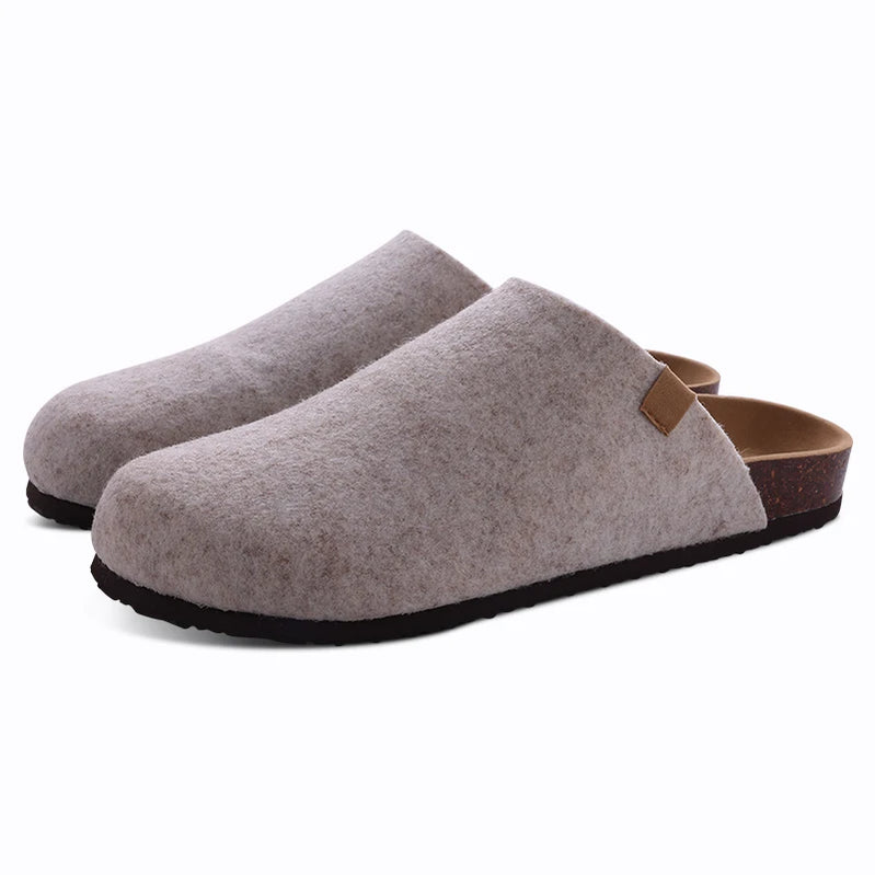 Comwarm Cork Footbed Clogs For Women Men Fashion Leather Mules Comfort Potato Shoes With Arch Support Indoor Outdoor Flat Slides Grey 1