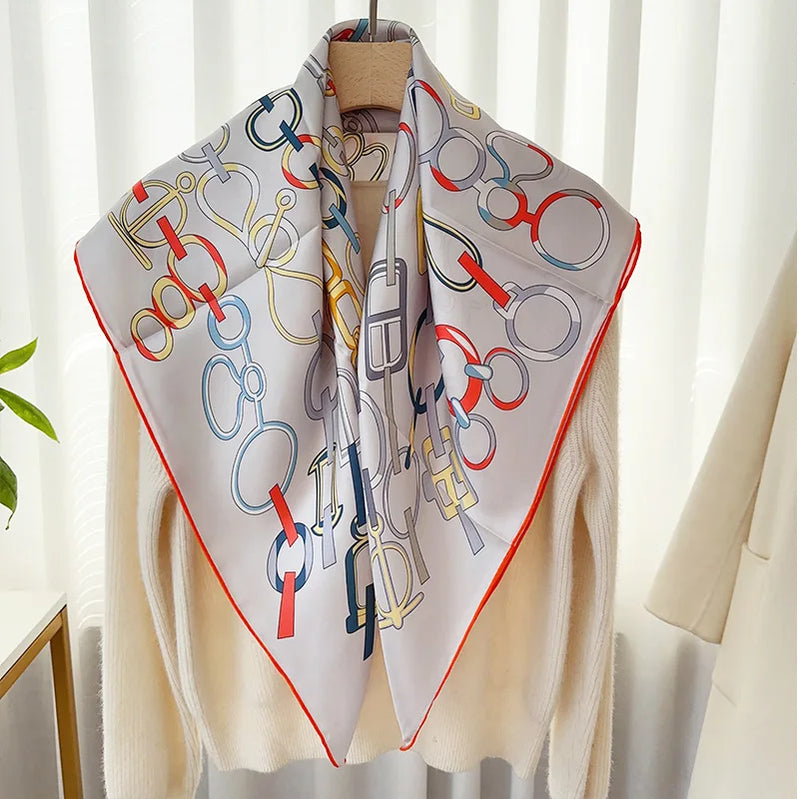 90 Silk Scarf Wraps 100% Silk Neckerchief Shawl Womens Fashion Bandana Scarf Foulard
