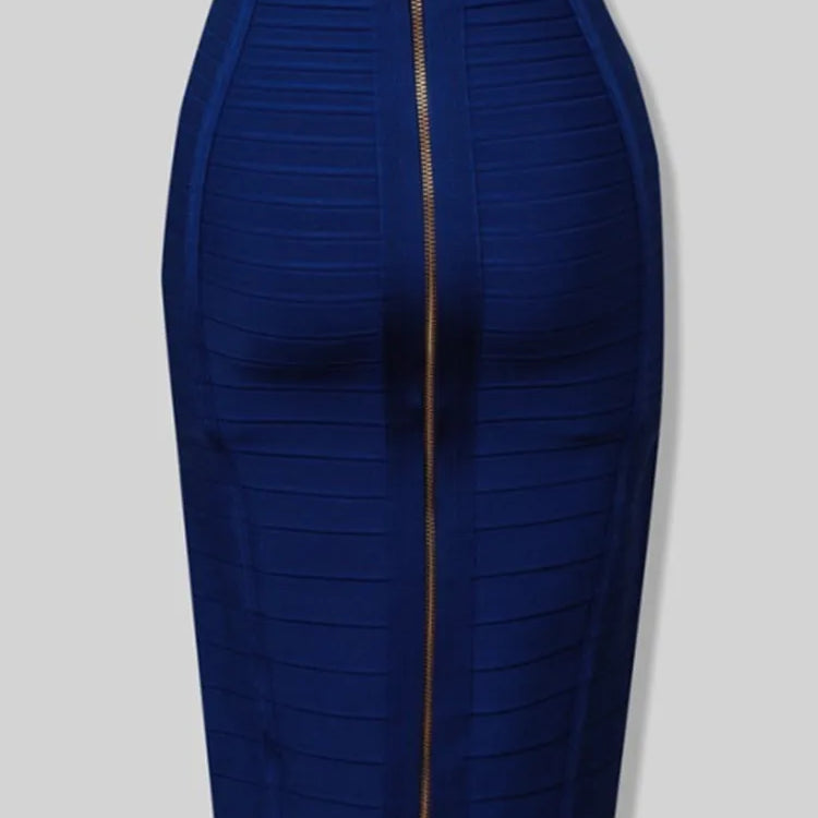 13 Colors Plus Size XL XXL 58cm Women Sexy Zipper Black Blue Orange Red Rayon Bandage Skirt Designer A Line Skirt Faldas