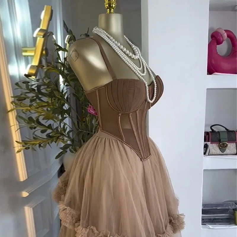 CM.YAYA Women's Dress Set Sleeveless Strap Tops and Pleated Tiered Skirts Suit Elegant Vacation Birthday Two 2 Piece Set Outfits