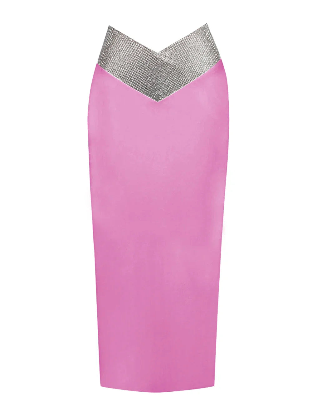 Women Crystal Diamonds White Black Bodycon Midi Bandage Skirt Designer High Waist Party Club Pencil Skirt 77cm