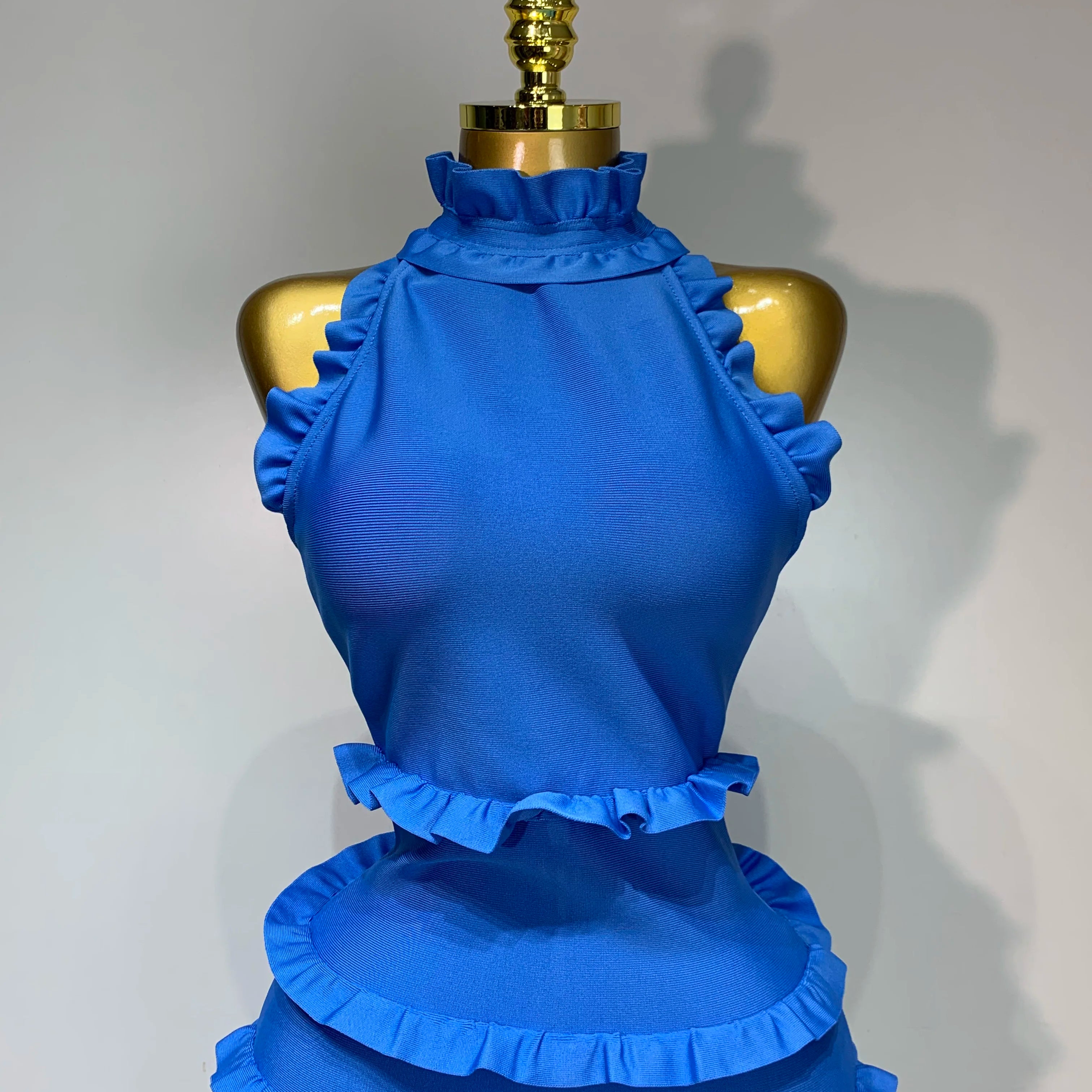 Women Sexy Backless Ruffles Bodycon Bandage Mermaid Dress  Celebrate Evening Party Luxury Birthday Wedding Guest Dress