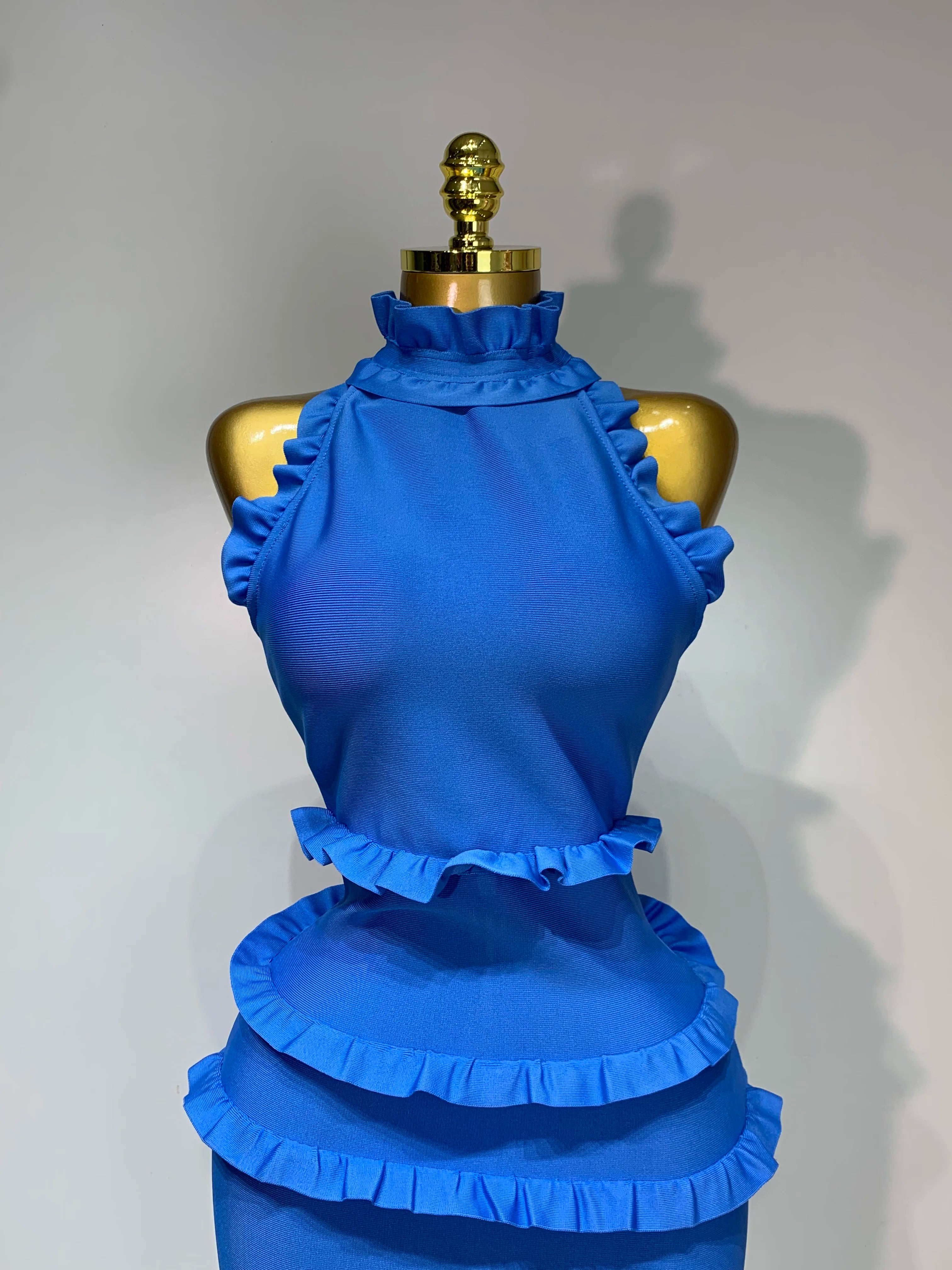 Women Sexy Backless Ruffles Bodycon Bandage Mermaid Dress  Celebrate Evening Party Luxury Birthday Wedding Guest Dress