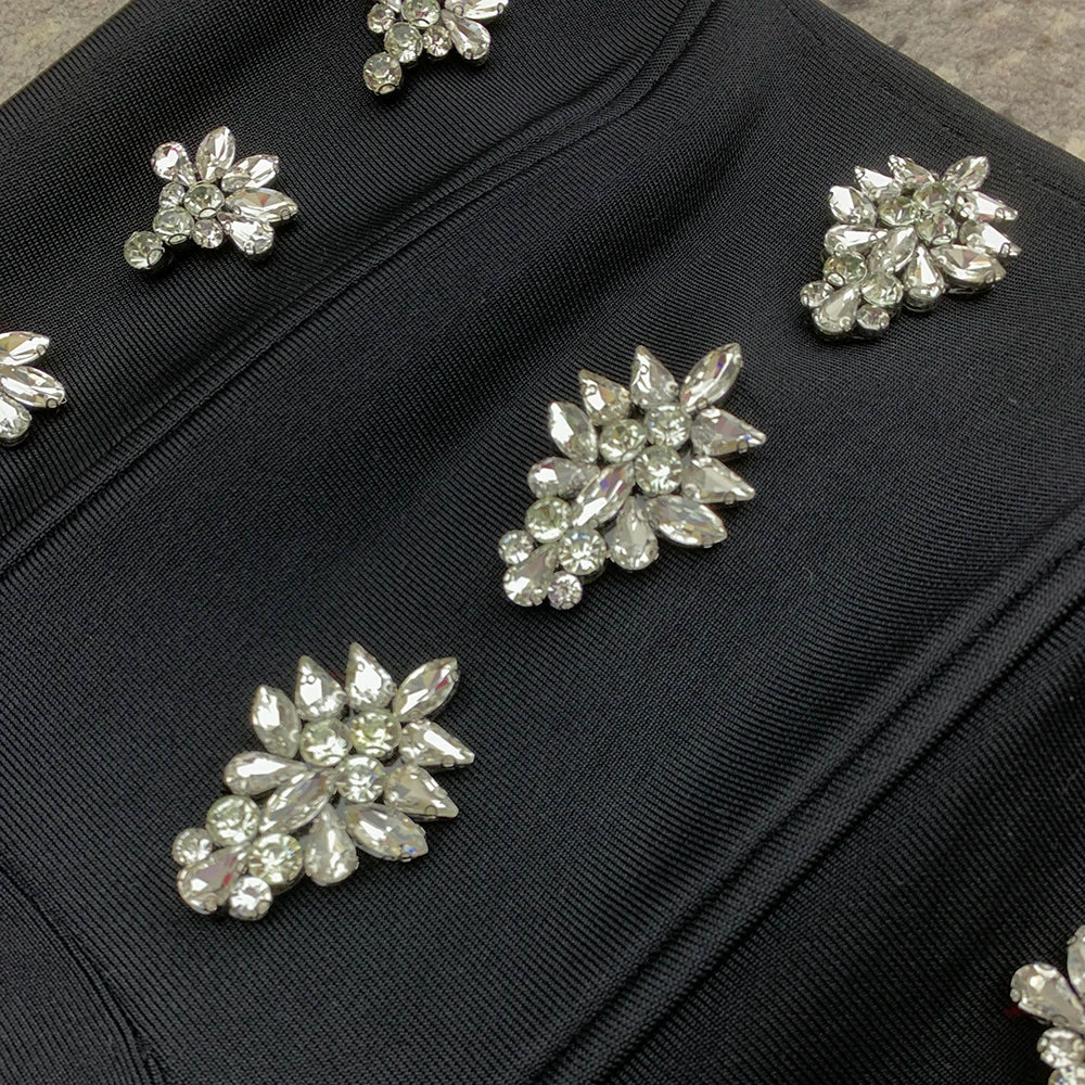 Sexy Beading Bandage Dress New Women Sleeveless Clothes Club Party Celebrity Elegant Dresses