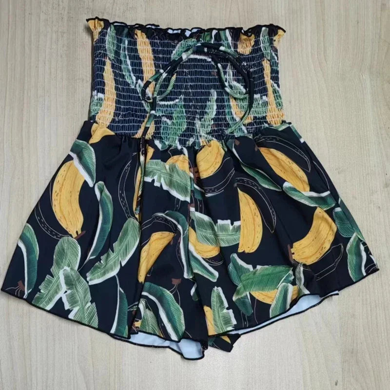 Vintage Printed Double-sided Wear Swimming Bathing Suit Women Bandage Sexy One Piece Swimsuit Beachwear Swimwear Woman