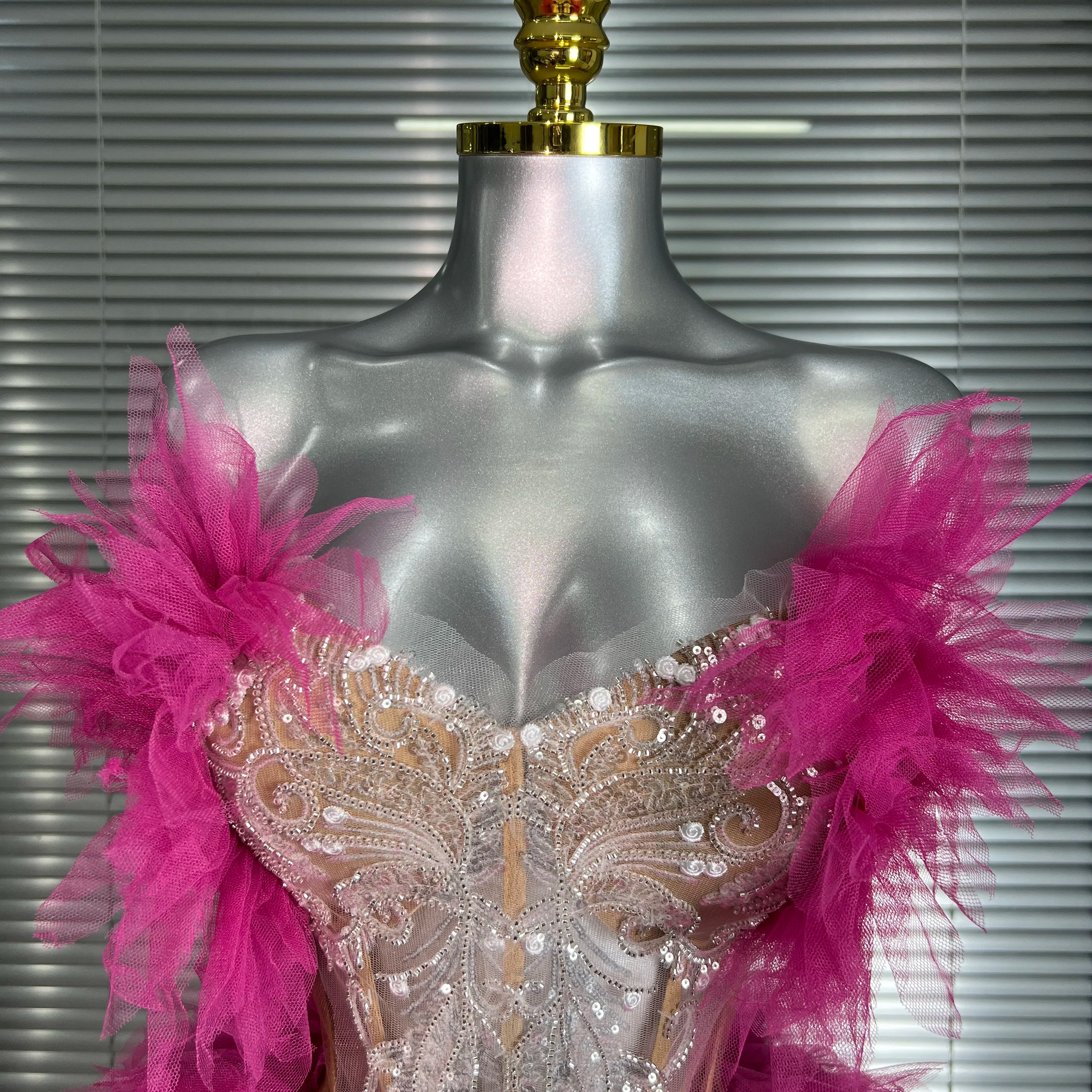 INS New Sexy Two Pieces Set Women Celebrity Silver Night Club Skirt Suits  Stage Performance Costume