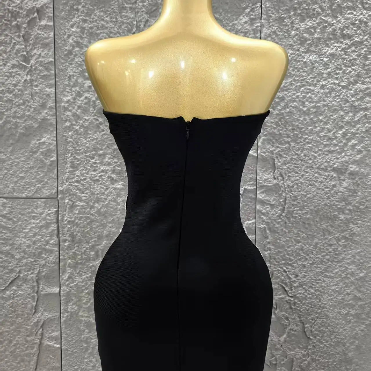 Sparkly Big Crystal Women Sexy Strapless Bodycon Mini Bandage Dress Fashion Nightclub Party Birthday Outfit Wholesale