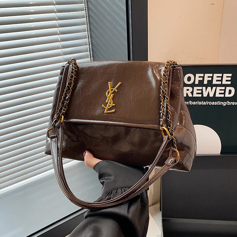 2025 New Chanel-Style Chain Bag for Women - Spacious Crossbody Purse with Shoulder Strap, Elegant Minimalist Design