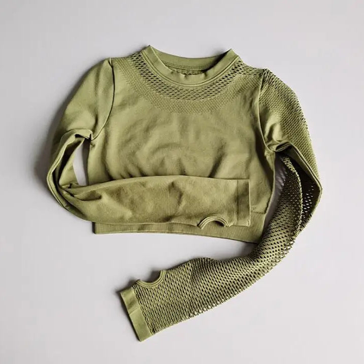 1/2Pcs Seamless Yoga Set Women Gym Sportswear Outfit Yoga Pant Leggings One Shoulder Sports Bra Workout Cloth Tracksuit army top