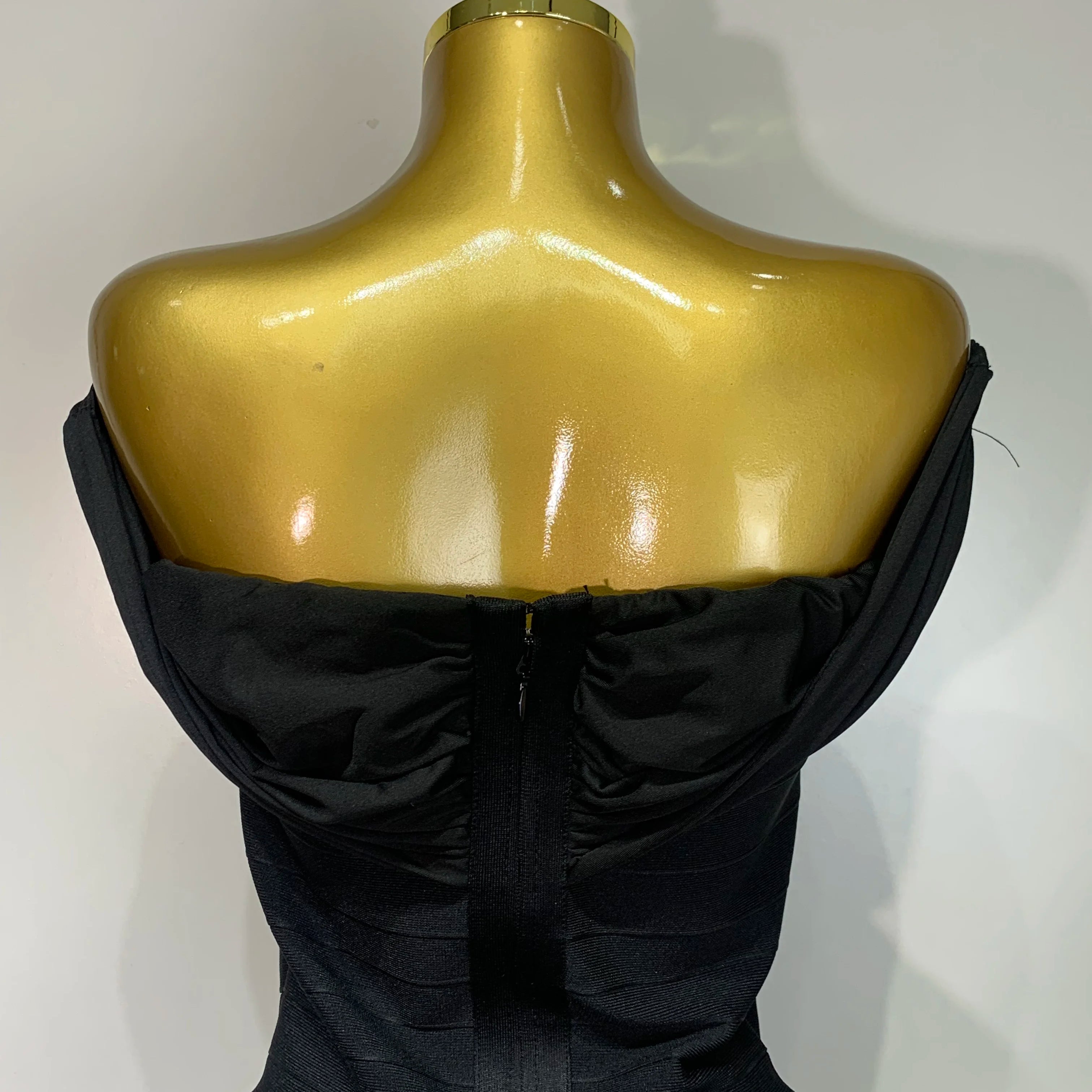 Fashion Sexy Strapless 2025 Black Off-shoulder Mini Bodycon Bandade Dress Celebrity Cocktail Party  Luxury Birthday Club Dresses