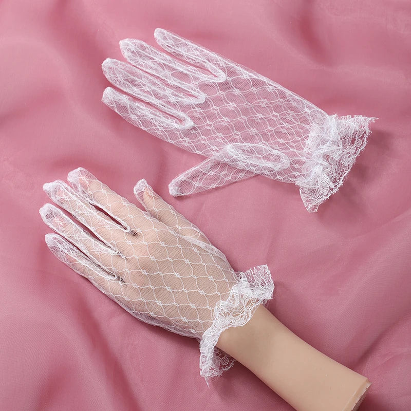 Bridal Wedding Gloves Short Tulle/Cotton Women's Party Prom Wedding Dress Accessories ST-0073-A CHINA