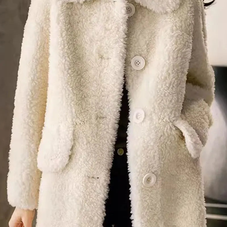 Lamb Fur Coat Women's Winter Jacket 2023 100% Granular Wool Warm Sheep Shearling Real Fur Coats for Women Clothing Fashion FCY